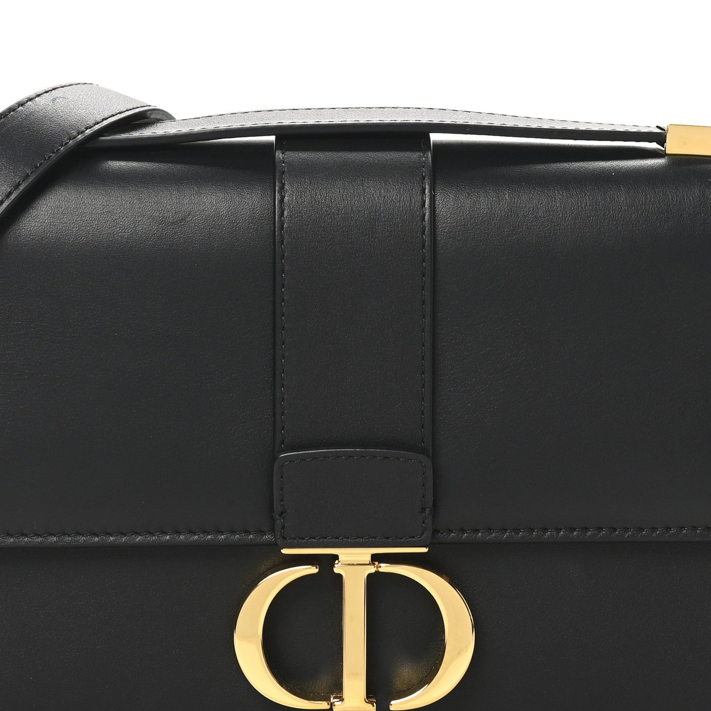 Smooth Calfskin 30 Montaigne Flap Bag Black