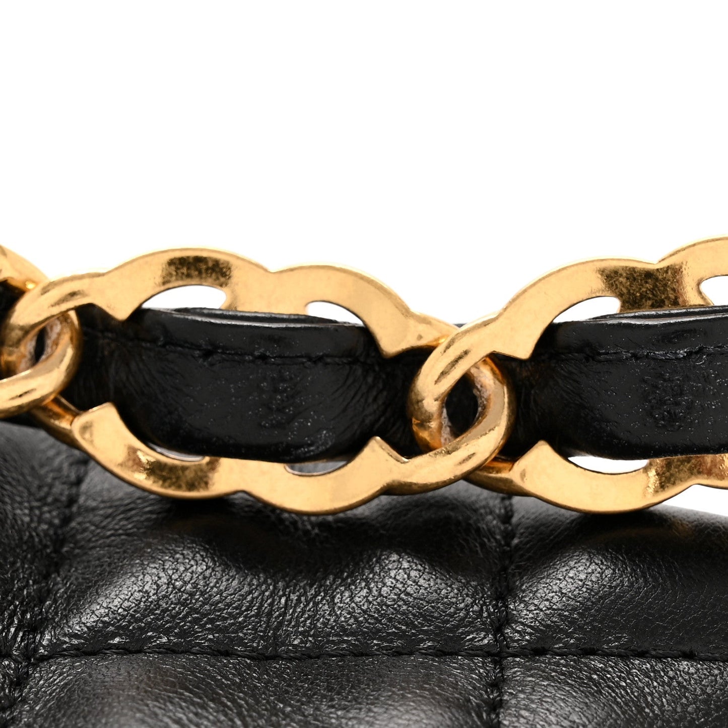 Lambskin Quilted CC Links Hobo Black