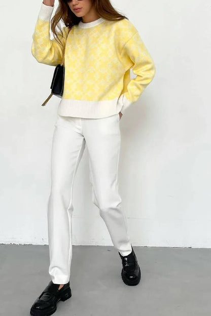 Suéter jacquard chic y de tendencia 