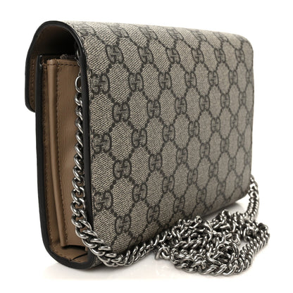 GG Supreme Monogram Mini Dionysus Chain Wallet Beige Taupe