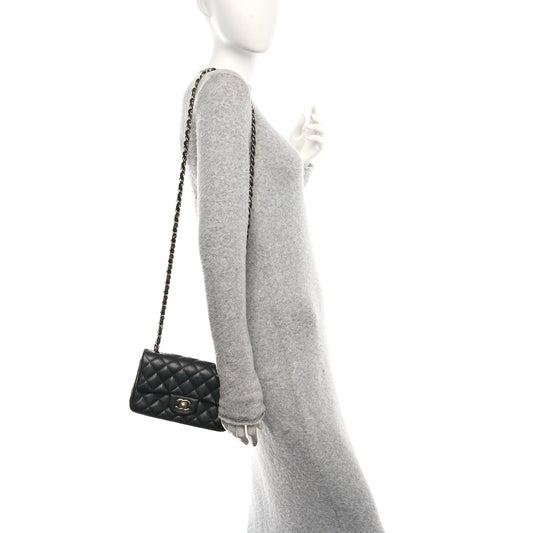 Caviar Quilted Mini Rectangular Flap Black