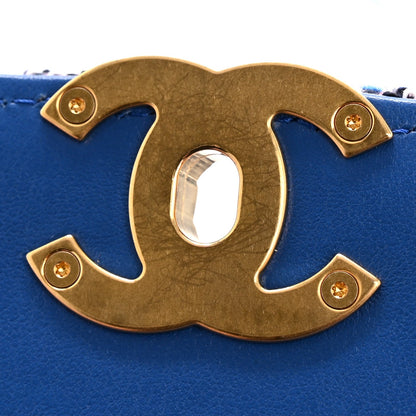 Tweed Quilted Chanel 19 Wallet On Chain WOC Blue Pink
