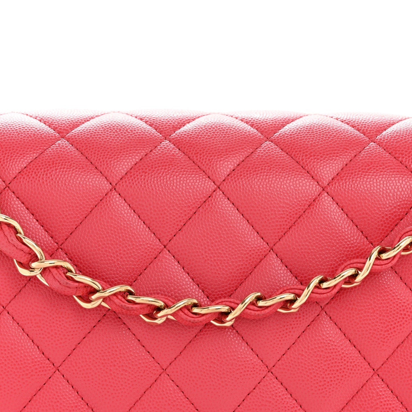 Caviar Quilted Jumbo Double Flap Dark Pink