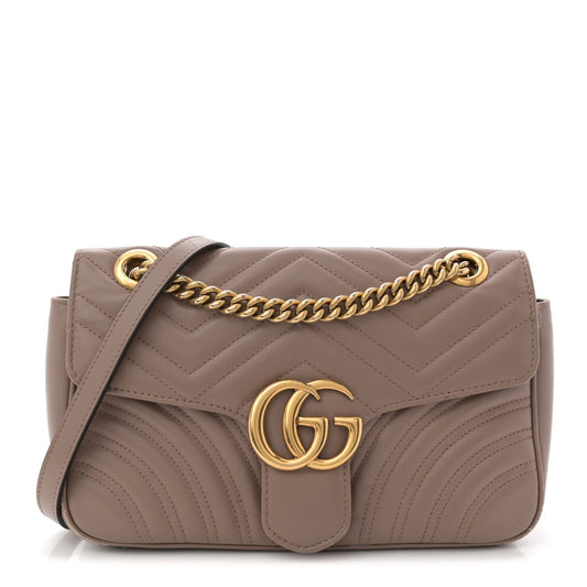 Calfskin Matelasse Small GG Marmont Shoulder Bag Porcelain Rose