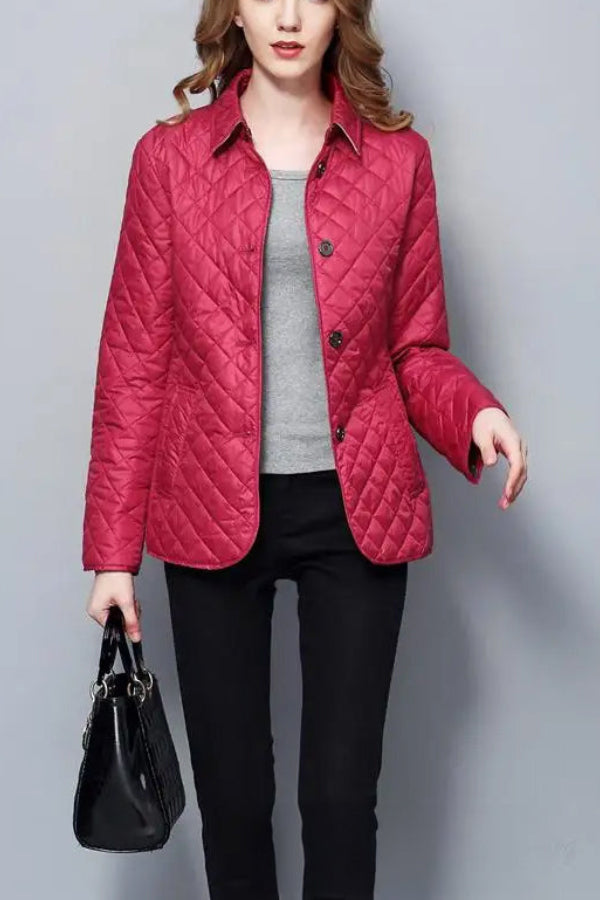 Chaqueta ajustada de mezcla de algodón para mujer para otoño e invierno