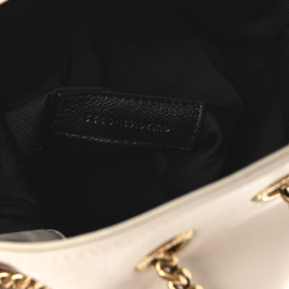 Lambskin Matelasse Monogram Joe Nano Bucket Bag Crema Soft