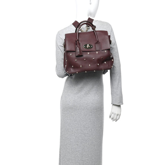 Calfskin Studded Medium Cara Delevingne Convertible Satchel Oxblood