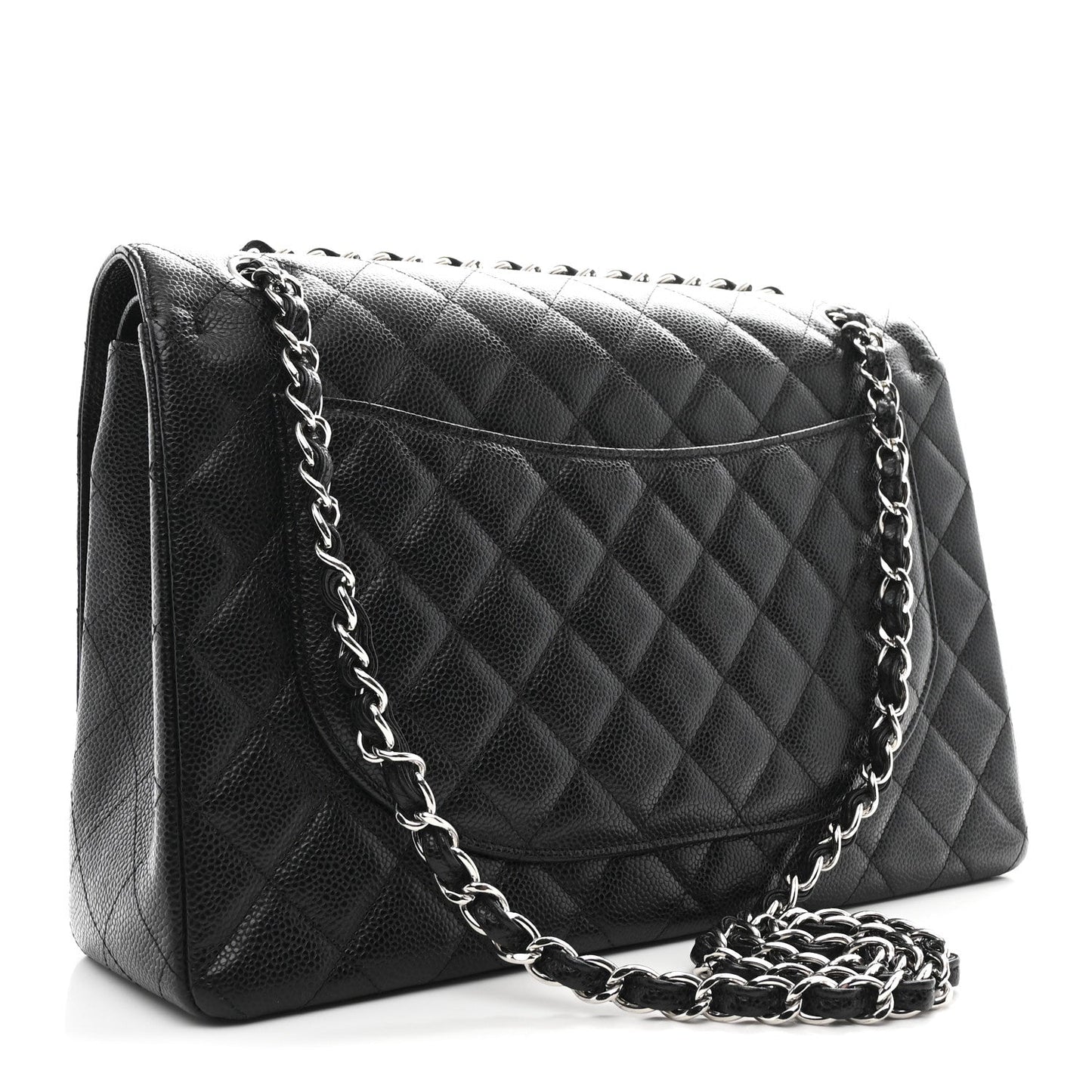 Caviar Quilted Maxi Double Flap Black