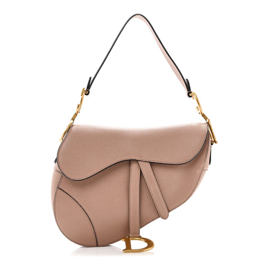 Grained Calfskin Saddle Bag Blush