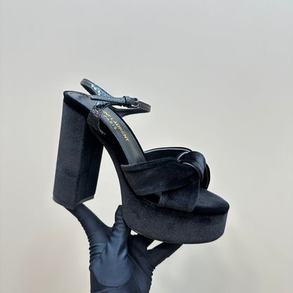 BIANCA PLATFORM SANDALS IN BLACK VELVET