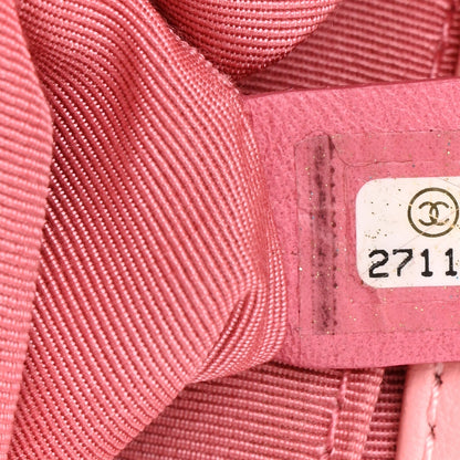 Calfskin Chevron Embroidered Small Boy By The Sea Flap Pink