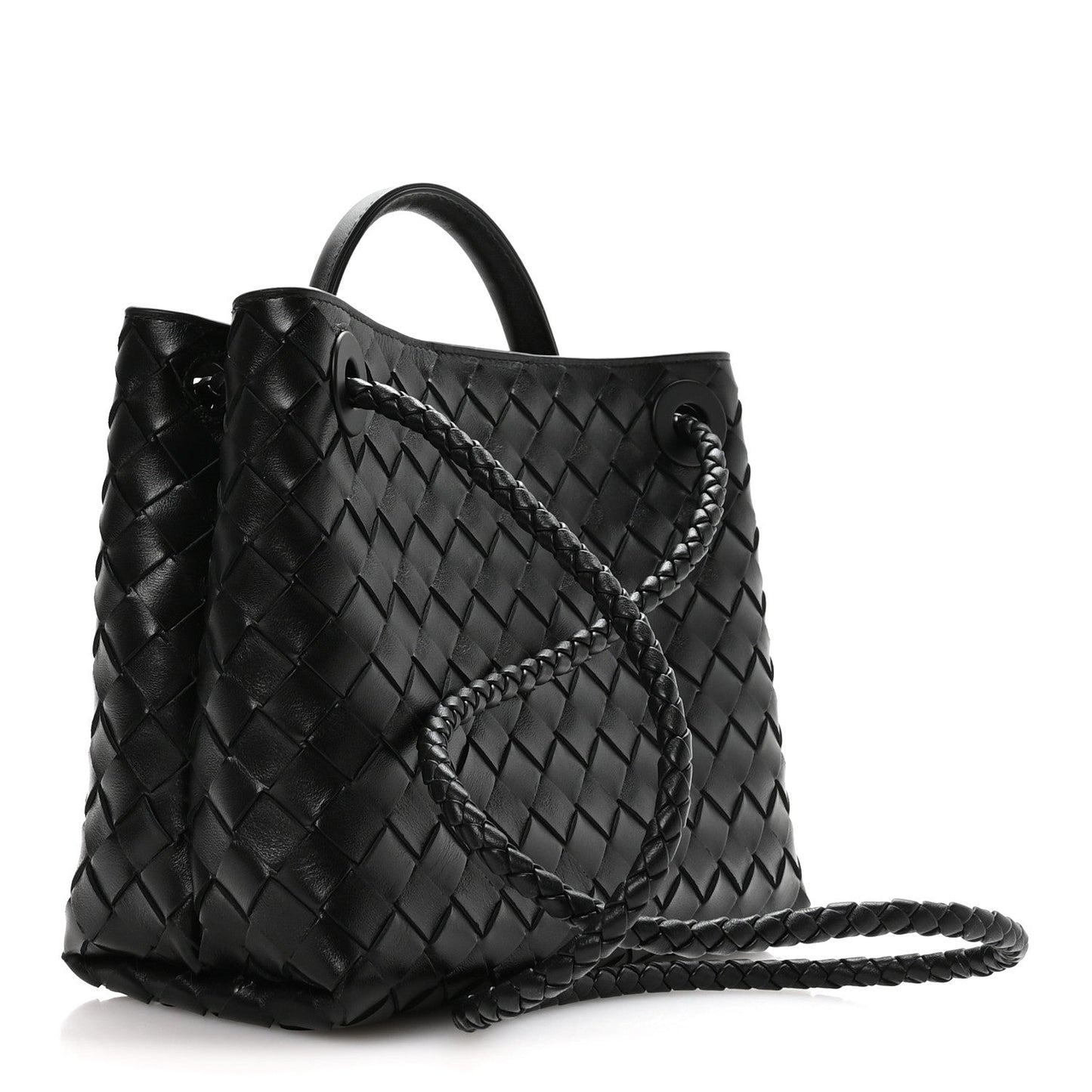 Nappa Intrecciato Small Andiamo Shoulder Bag Black