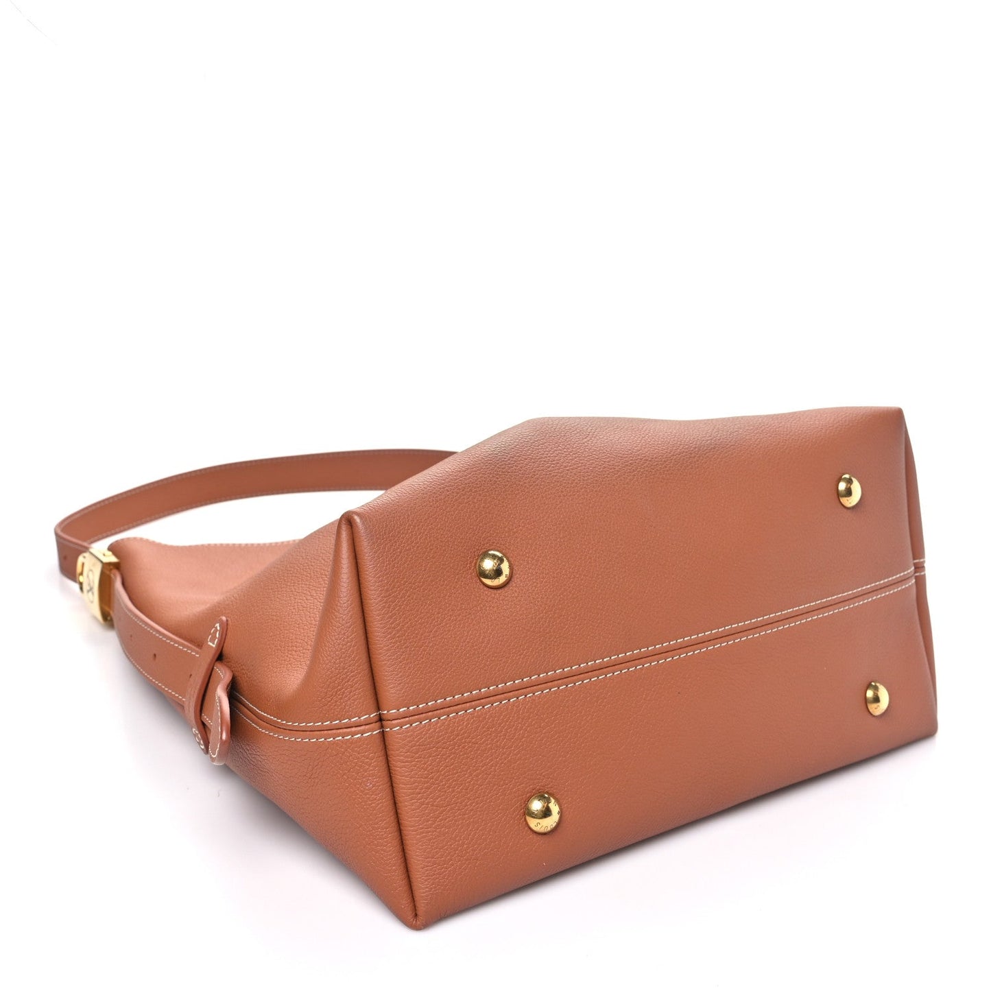 Grained Calfskin Low Key Hobo MM Cognac
