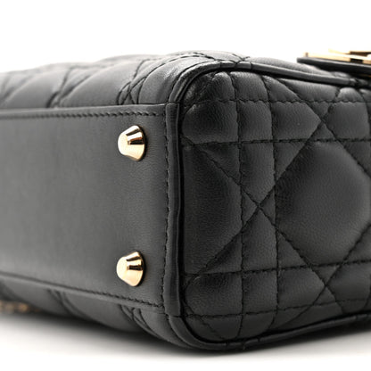 Lambskin Cannage Mini Lady Dior Black