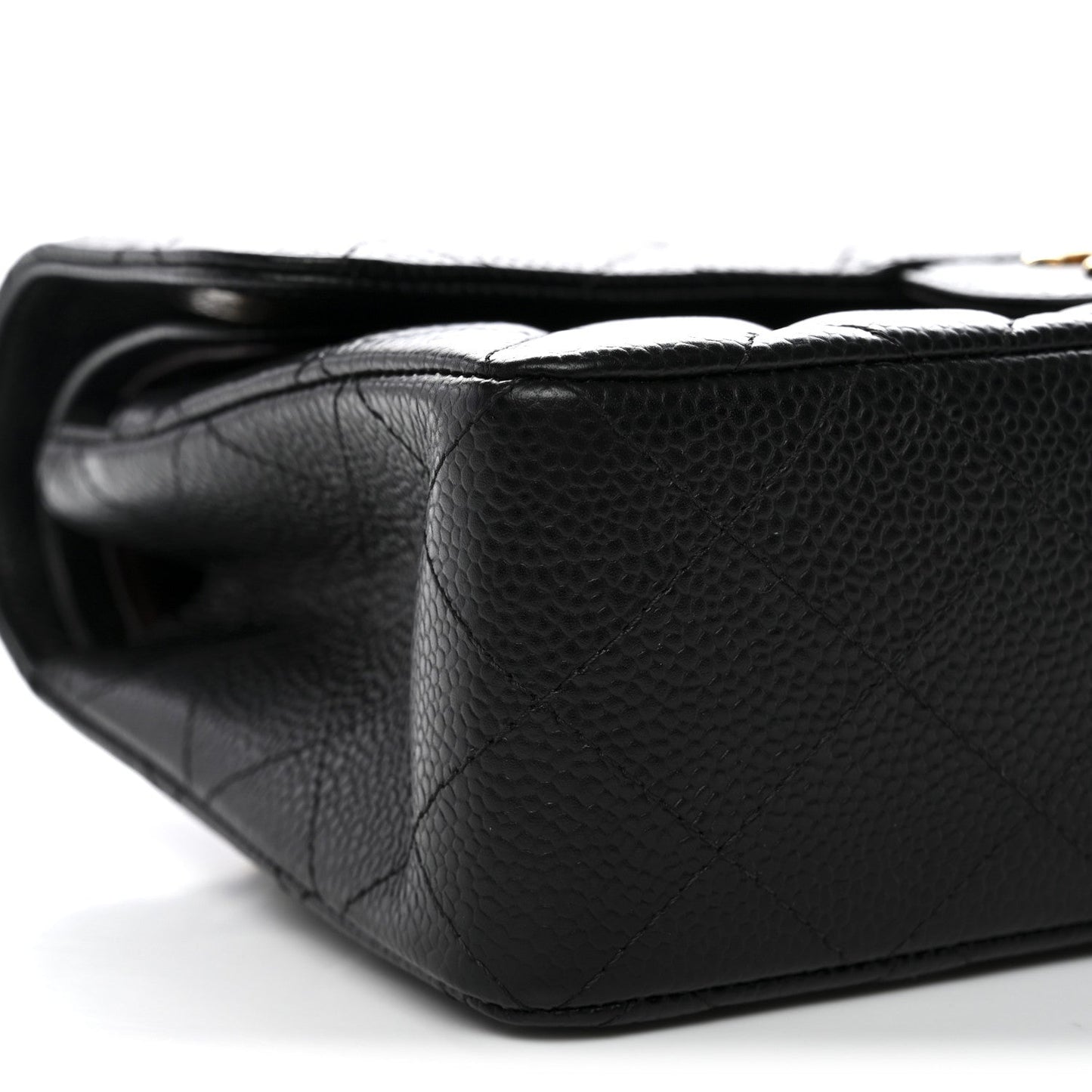 Caviar Quilted Small Double Flap Black