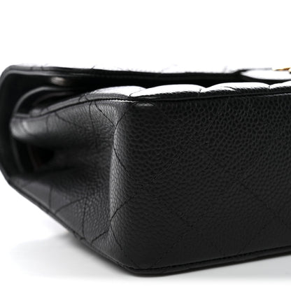 Caviar Quilted Small Double Flap Black