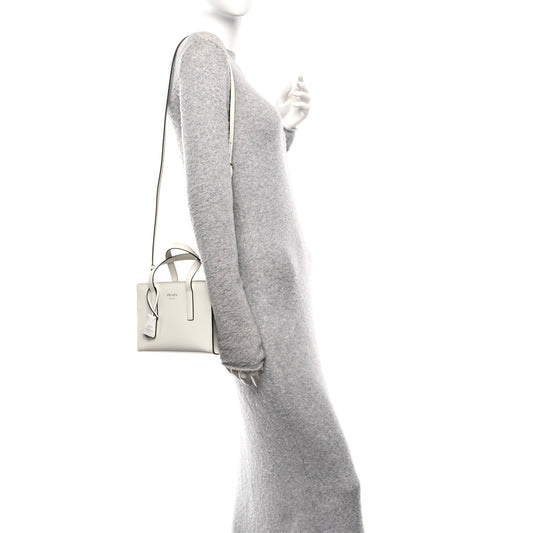 Spazzolato Mini Re-Edition 1995 Double Handle Handbag White
