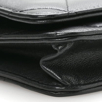 Lambskin Quilted Chanel 19 Wallet On Chain WOC Black