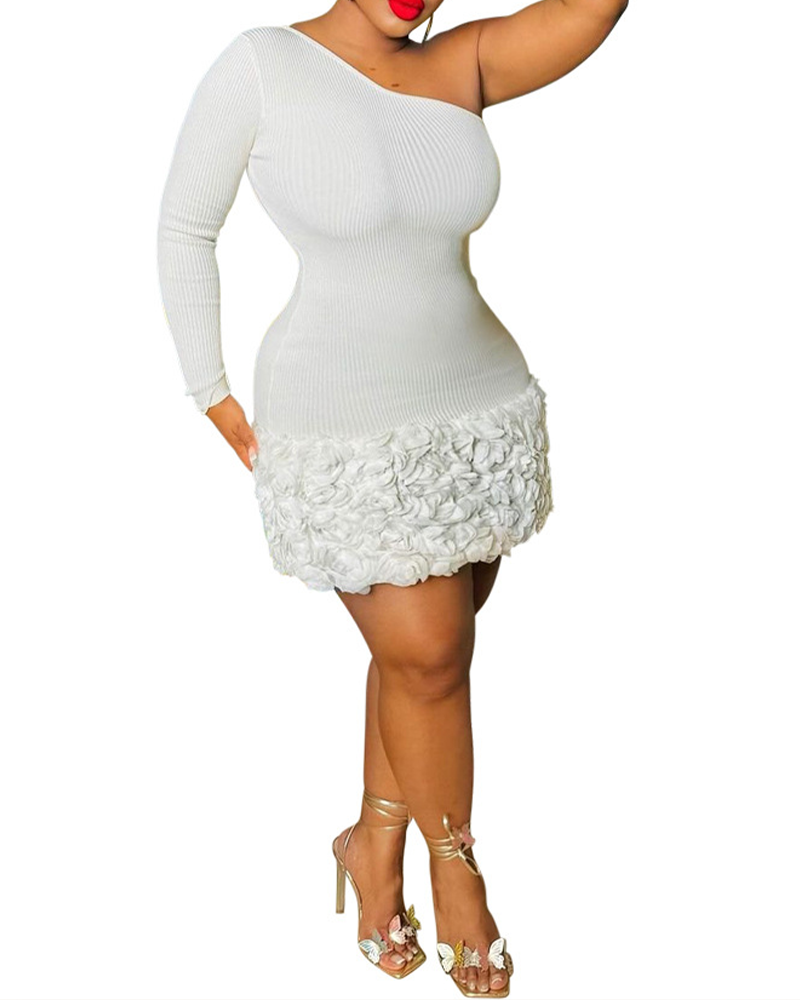 3D Flower Hip Dress