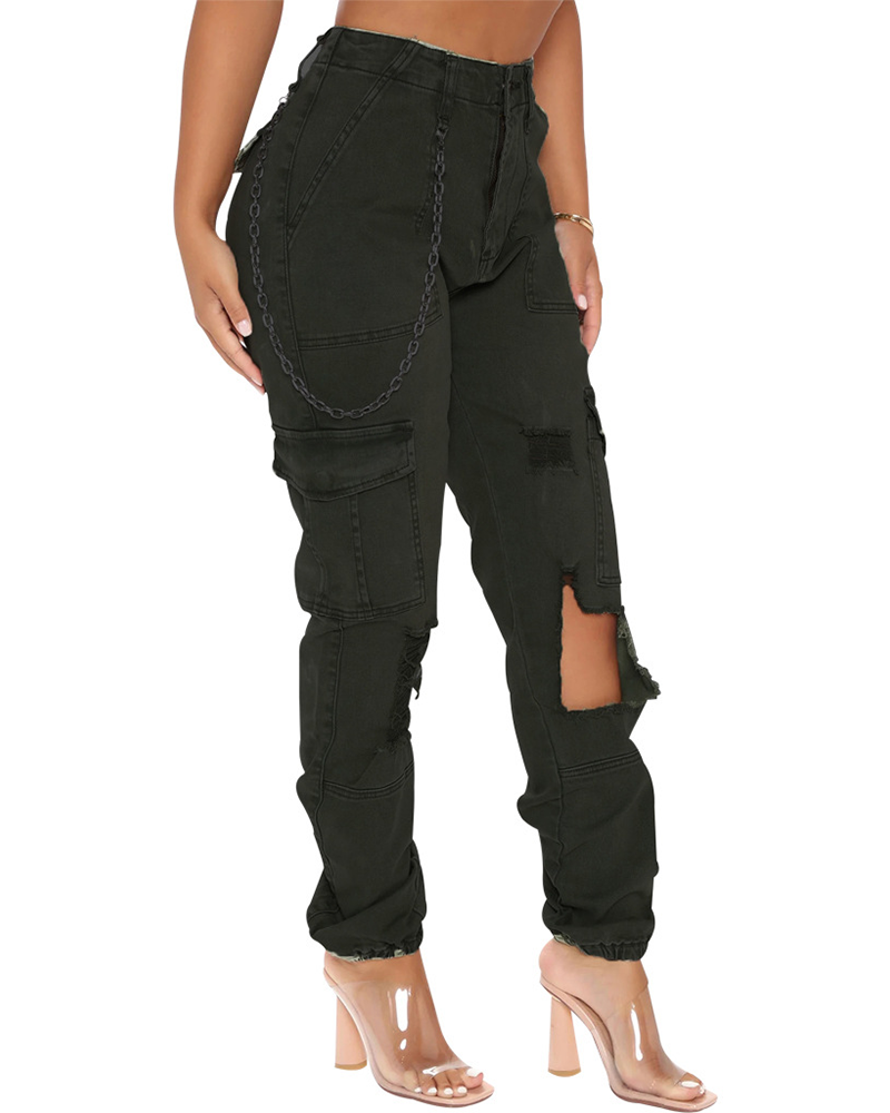 Printed Casual Stretch Overalls