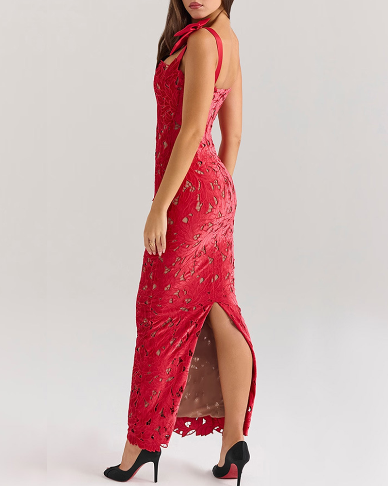 Lace Bow Hip Dress