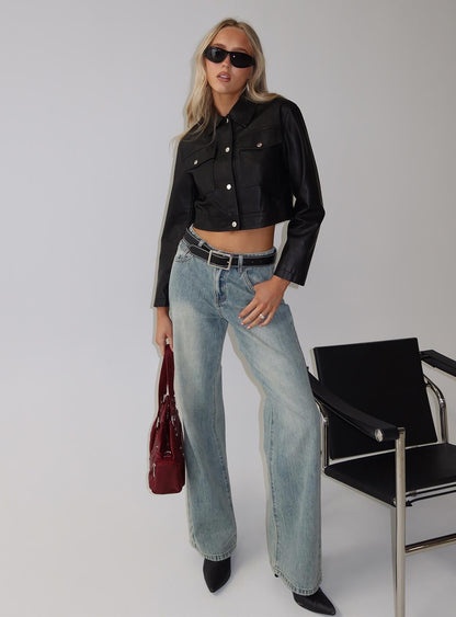 Echo Park High Rise Straight Leg Jeans Vintage Wash