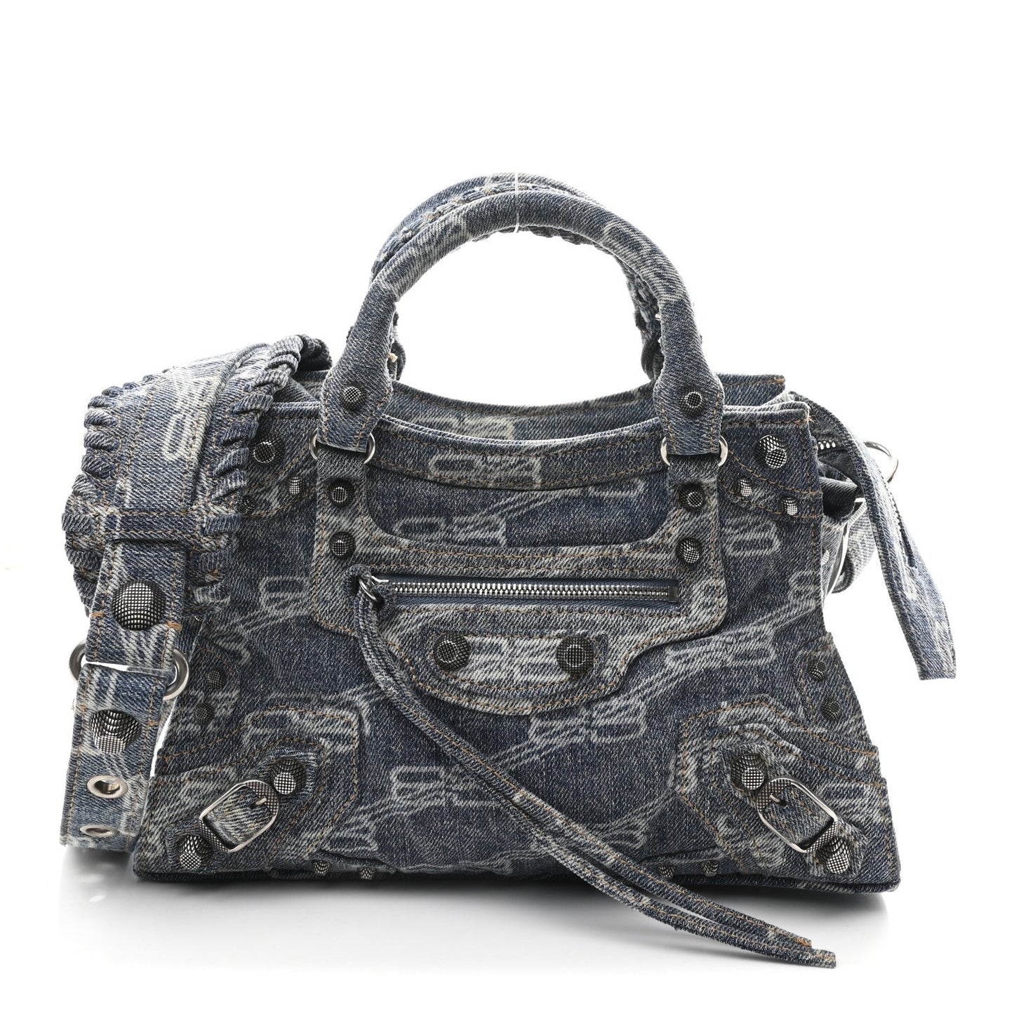 Denim BB Monogram Neo Cagole Handbag XS Blue