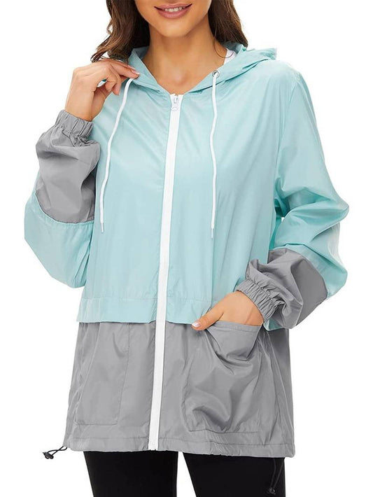 Colorful Casual Waterproof Outdoor Rain Jacket with Hood for Women | Great for Outdoor Activities