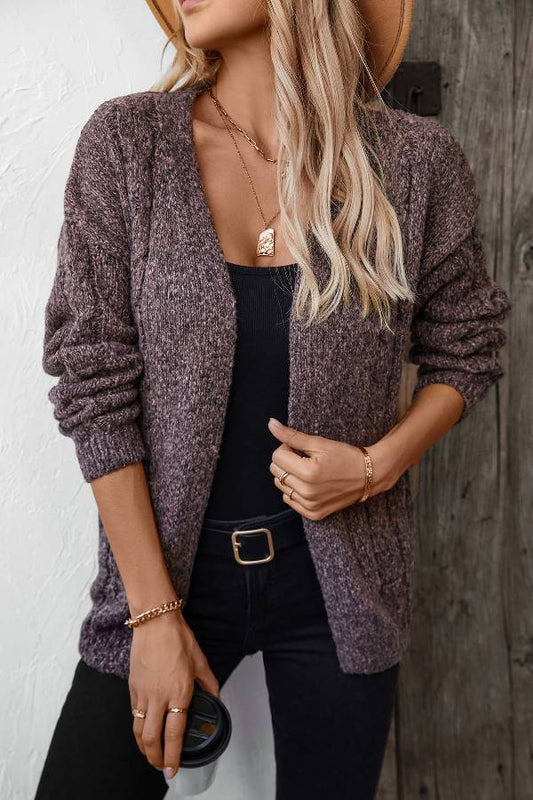 Chaqueta de suéter de manga larga informal y de moda 