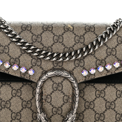 GG Supreme Monogram Crystal Small Dionysus Shoulder Bag Black
