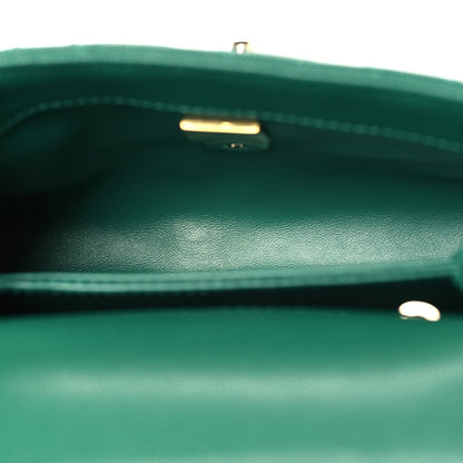 Caviar Quilted Extra Mini Coco Handle Flap Green