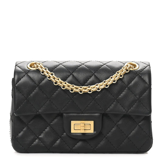 Calfskin Quilted 2.55 Reissue Mini Flap Black