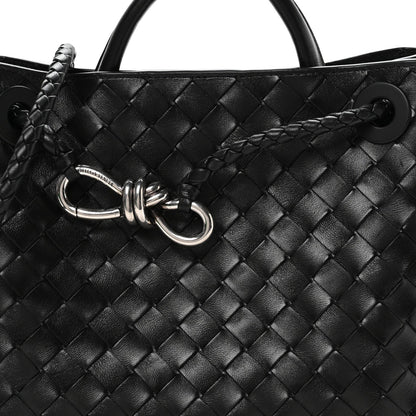 Nappa Intrecciato Small Andiamo Shoulder Bag Black