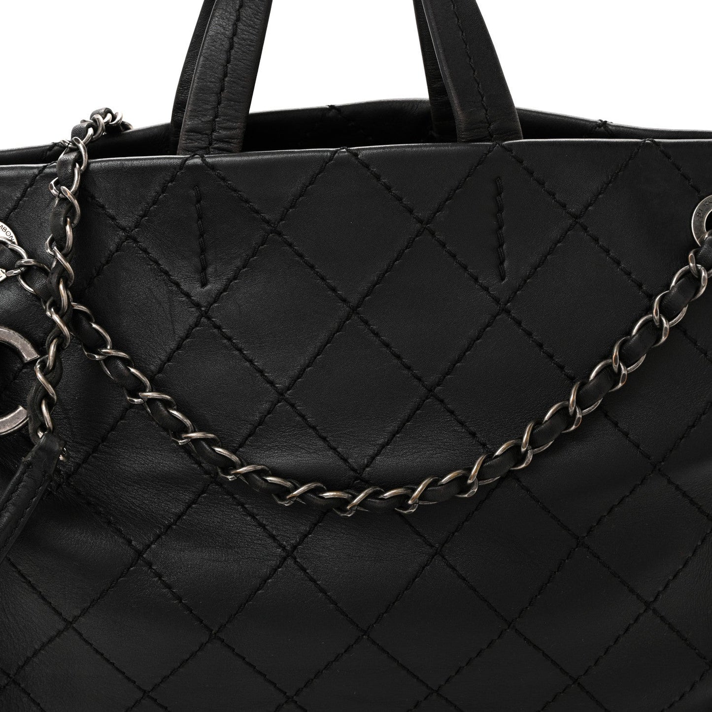 Calfskin CC Pocket Tote Black