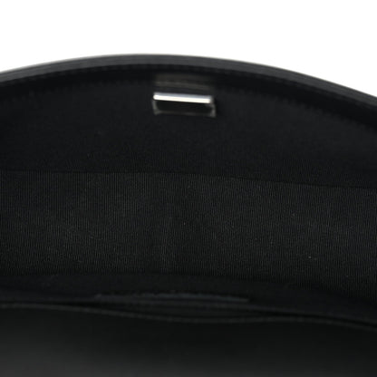 Calfskin Chevron Quilted Medium Boy Flap Black