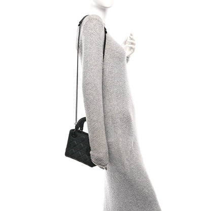 Ultra Matte Calfskin Cannage Mini Lady Dior Black