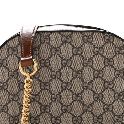 GG Supreme Monogram Cuoio Toscano Mini Chain Shoulder Bag Beige Ebony Cuir