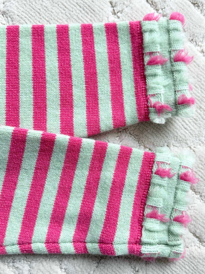 Chanel 25P Cardigan Pink Mix Green Cashmere 237319