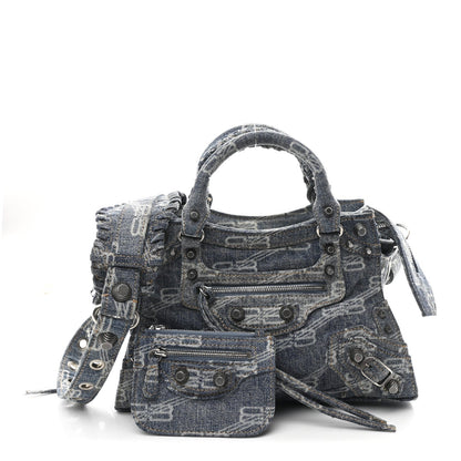 Denim BB Monogram Neo Cagole Handbag XS Blue