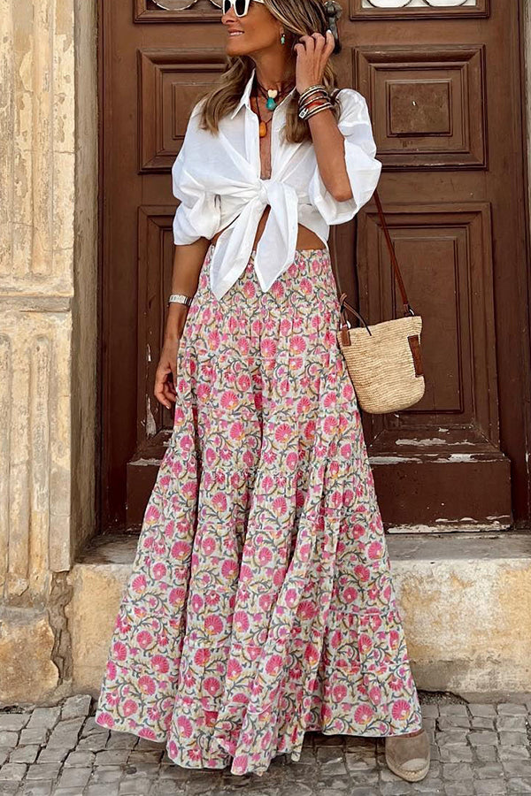 Blusa de lino con lazo delantero French Dreaming