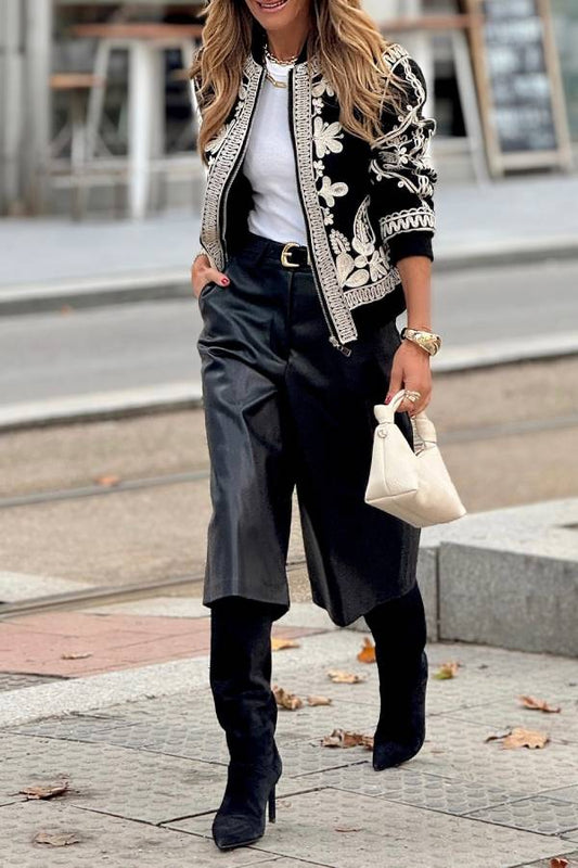 Chaqueta bomber negra de gran tamaño