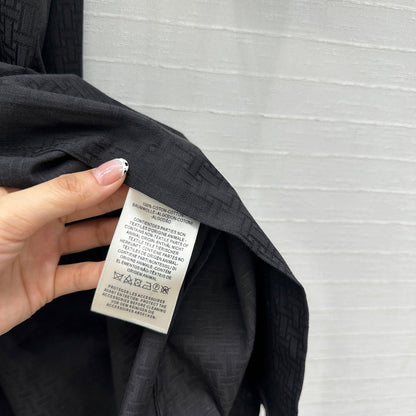 Hm Trench Coat H Dark Pattern Black Cotton