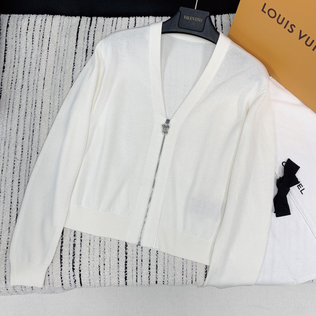HM 25 Cardigan White Wool 228180
