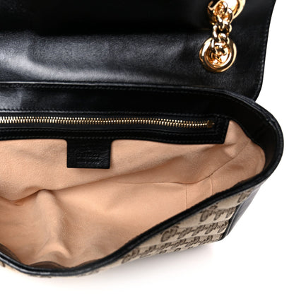 Monogram Matelasse Diagonal Small GG Marmont Shoulder Bag Beige Black