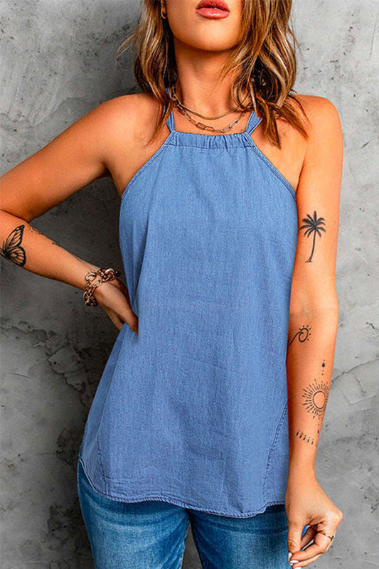 Halter Solid Sleeveless Summer Top