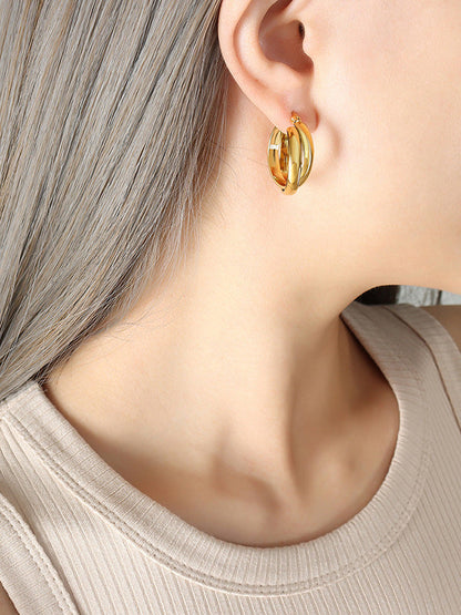 Titanium Steel Huggie Earrings
