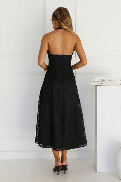 Disco Daze Halter Midi Dress
