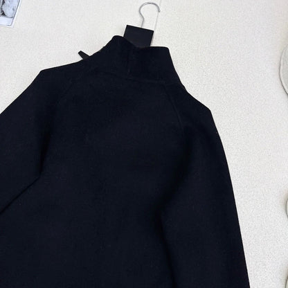 HERMES 25S DOUBLE-FACED WOOL STAND-COLLAR COAT 187