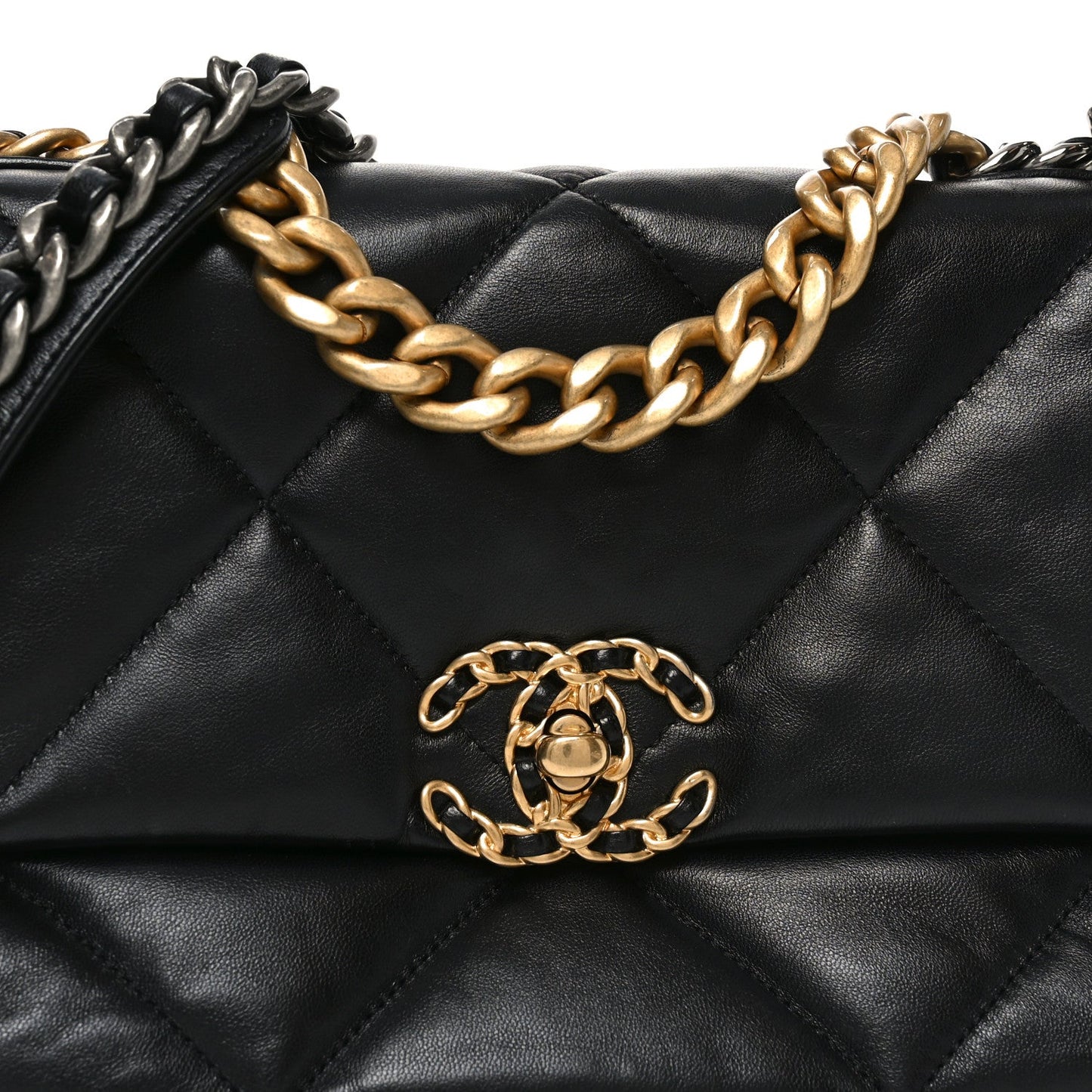 Goatskin Quilted Medium Chanel 19 Flap Black
