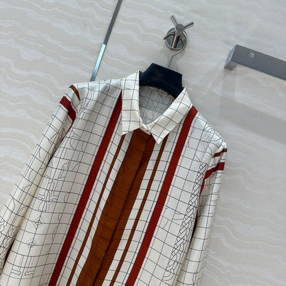 Hm 25 Coaching Deja Vu Shirt White red brown Silk